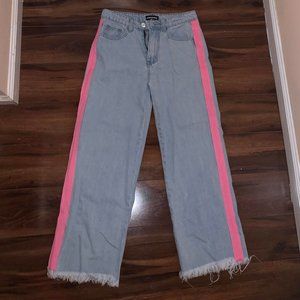 High Waisted Side Stripe Mom Jean